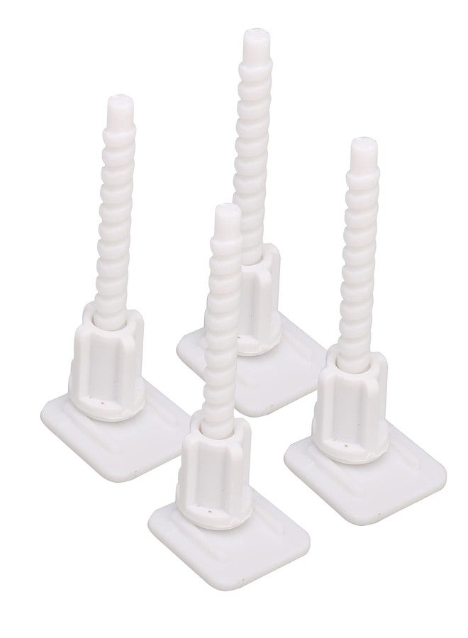BQLZR 1.5x1.5x2.91inch(LxWxH) Square Plastic White Toilet Seat Hinge Bolts Nuts Bottom Screws Toilet Seat Screws Replacement Set of 4 - Image 1