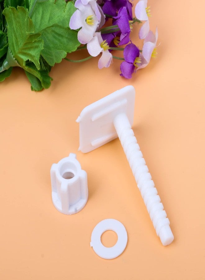 BQLZR 1.5x1.5x2.91inch(LxWxH) Square Plastic White Toilet Seat Hinge Bolts Nuts Bottom Screws Toilet Seat Screws Replacement Set of 4 - Image 5
