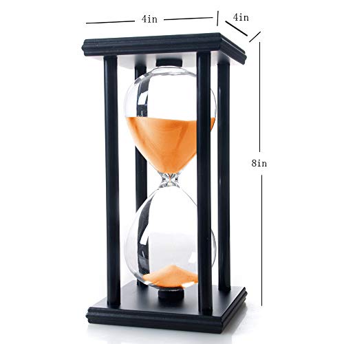 B BELLAWARE Bellaware 60 Minutes Hourglass, Wood Sand Timer, Orange - Image 5