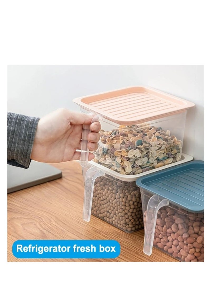 Premify 4 Packs Small Storage Box with Lid Plastic Stackable Storage Boxes Refrigerator Kitchen Organizer Keeper, Food Storage Container Bins  - Image 4