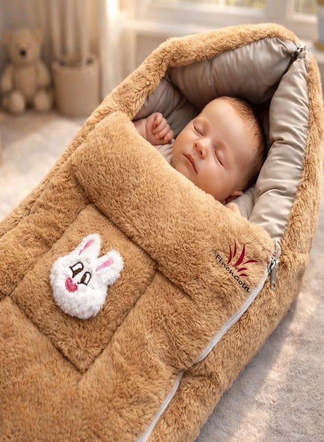 FinchGold 3 in 1 Baby Carry Nest Bed for Newborn (0-6 Months) - Soft Cotton Sleeping Bag & Portable Bassinet | Co-Sleeping Infant Bedding | Unisex (Brown) - Image 3