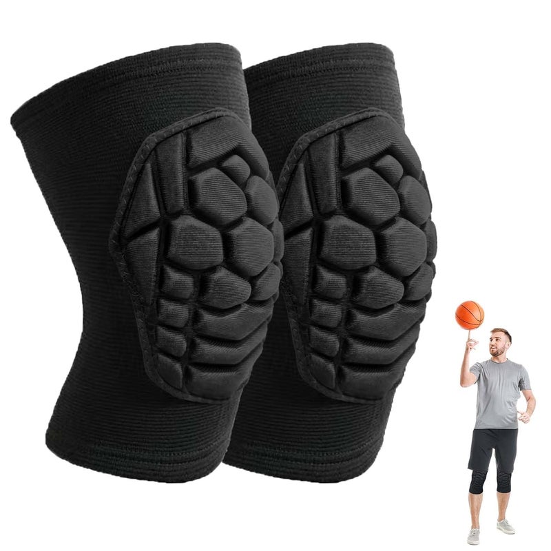 JYBTAA Men/Women Lightweight Knee Pads with Comfortable Sponge Padding for Wrestling Volleyball, Flexible Skin-friendly Kneepads for Pole Dance Mountain Bike Skateboard, Youth Knee Pad for Sports, Black M - Image 1