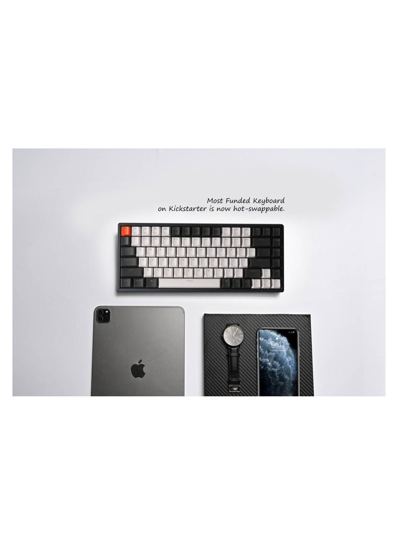 Keychron - Wireless Mechanical Keyboard with RGB, Brown Switch & Hot-swappable | Compact & Tactile Gaming Keyboard , 84 Gateron - Image 1