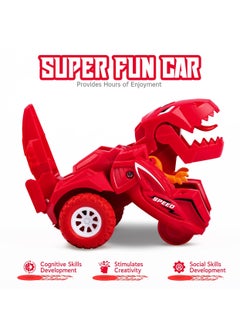 NIBEMINENT 4 Pcs Dinosaur Toys Transforming Car for 3-6 Year Old Boys & Girls  - Image 4