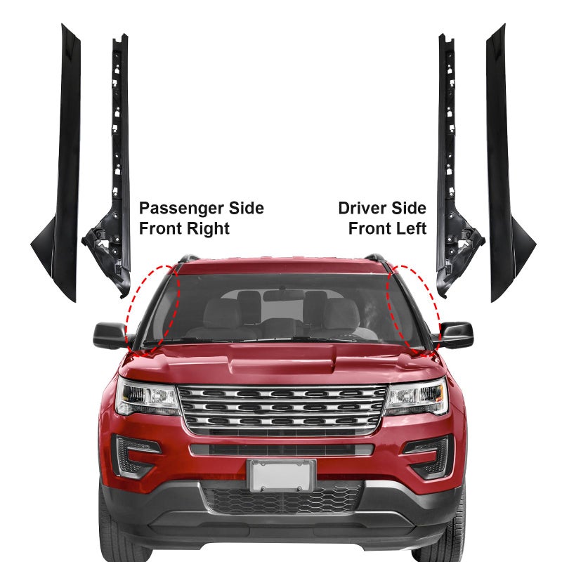 CARMOCAR A-Pillar Molding Trim Kit Outer and Inner Trim Set Replacement for 2011-2019 Ford Explorer 4 Door Utility (Left & Right) Replaces 926-451 926-450 - Image 5