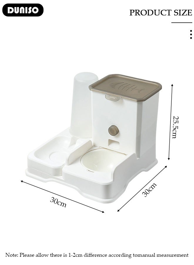DUNISO موزع طعام أوتوماتيكي للحيوانات الأليفة، موزع طعام للقطط والكلاب بسعة 2.8 لتر وموزع ماء بسعة 1 لتر سهل التنظيف لموزع الطعام والماء للكلاب والقطط الكبيرة والصغيرة والجرو والهررة - Image 2