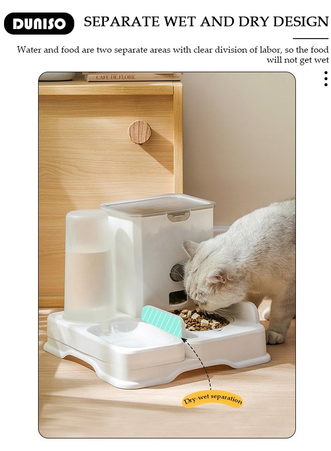 DUNISO موزع طعام أوتوماتيكي للحيوانات الأليفة، موزع طعام للقطط والكلاب بسعة 2.8 لتر وموزع ماء بسعة 1 لتر سهل التنظيف لموزع الطعام والماء للكلاب والقطط الكبيرة والصغيرة والجرو والهررة - Image 5