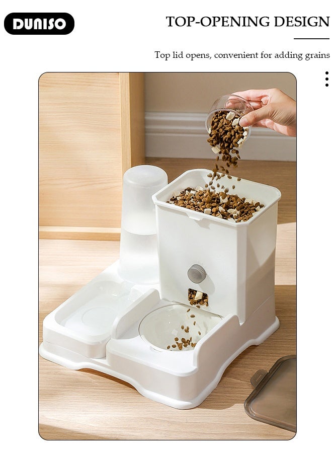 DUNISO موزع طعام أوتوماتيكي للحيوانات الأليفة، موزع طعام للقطط والكلاب بسعة 2.8 لتر وموزع ماء بسعة 1 لتر سهل التنظيف لموزع الطعام والماء للكلاب والقطط الكبيرة والصغيرة والجرو والهررة - Image 4