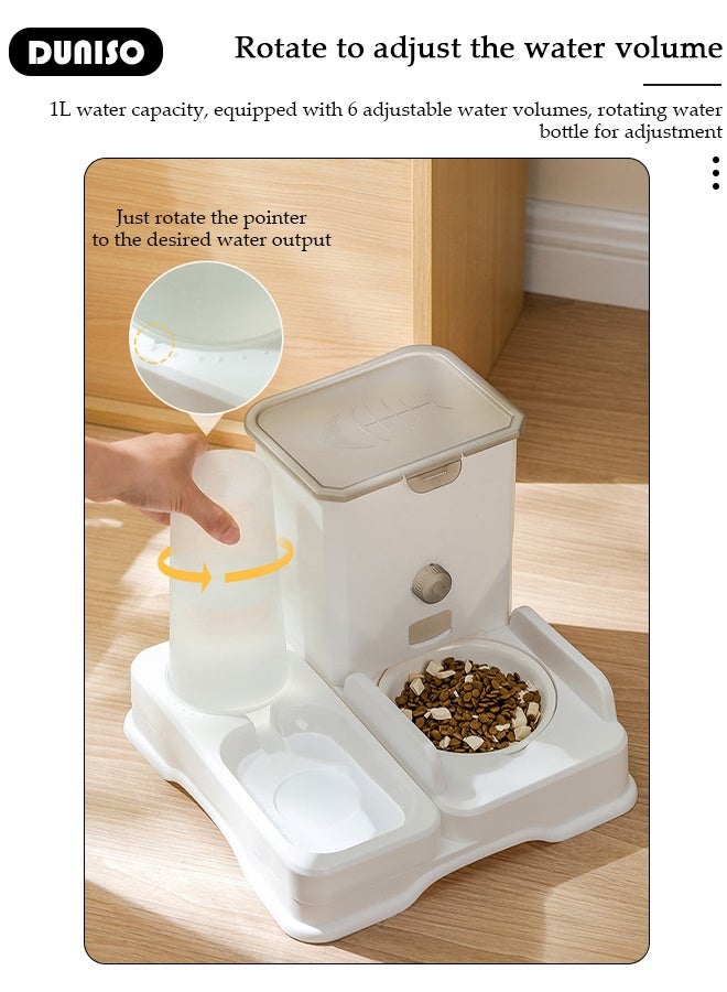 DUNISO موزع طعام أوتوماتيكي للحيوانات الأليفة، موزع طعام للقطط والكلاب بسعة 2.8 لتر وموزع ماء بسعة 1 لتر سهل التنظيف لموزع الطعام والماء للكلاب والقطط الكبيرة والصغيرة والجرو والهررة - Image 3
