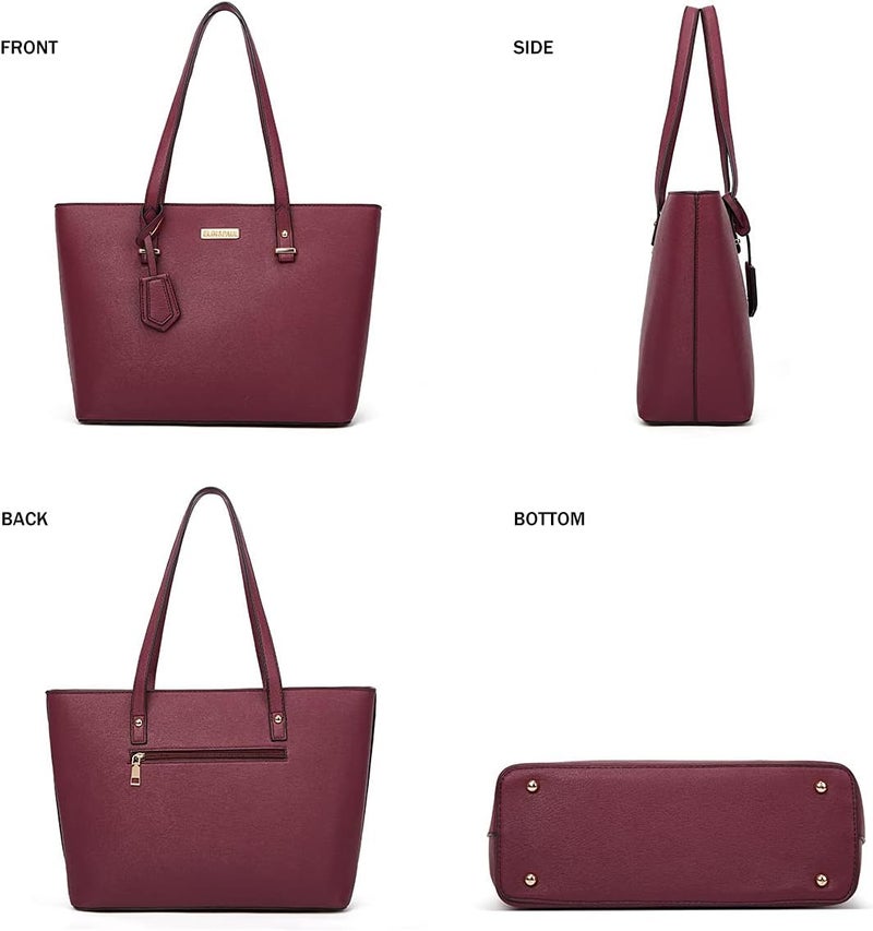 YTL Women Fashion Handbags Wallet Tote Bag Shoulder Bag Top Handle Satchel Purse Set 4pcs - Image 2