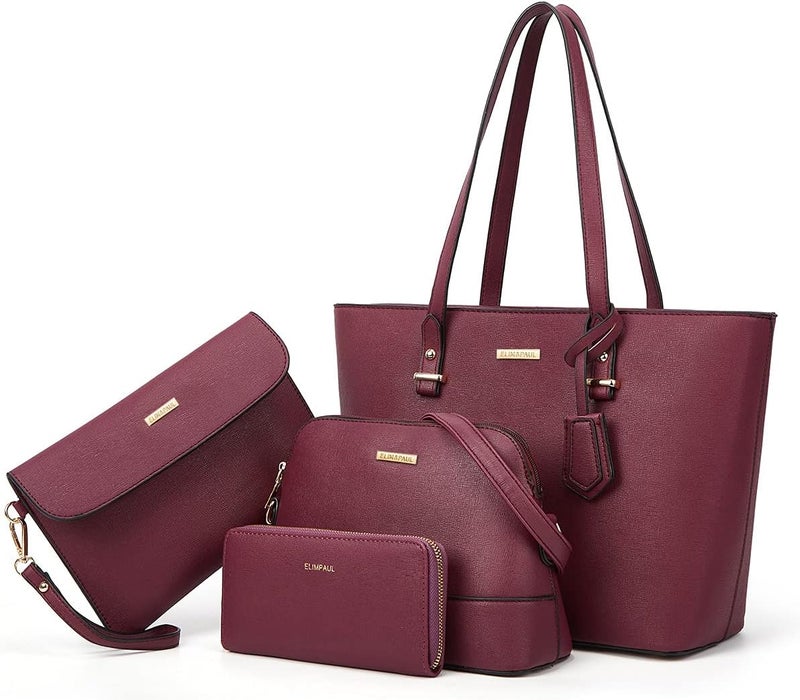 YTL Women Fashion Handbags Wallet Tote Bag Shoulder Bag Top Handle Satchel Purse Set 4pcs - Image 1