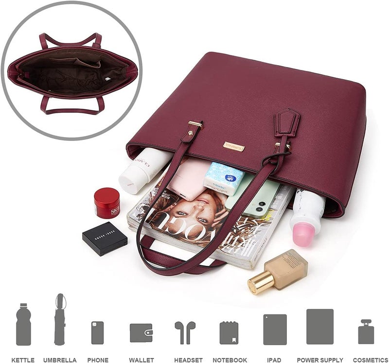 YTL Women Fashion Handbags Wallet Tote Bag Shoulder Bag Top Handle Satchel Purse Set 4pcs - Image 5