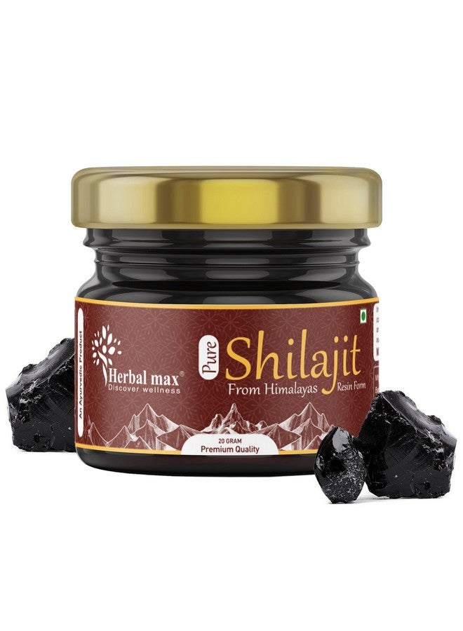 Herbal max Pure Himalayan Shilajit/Shilajeet Resin 20g Helps Improve Performance, Endurance, Stamina, Strength, Energy and Immunity - Image 1