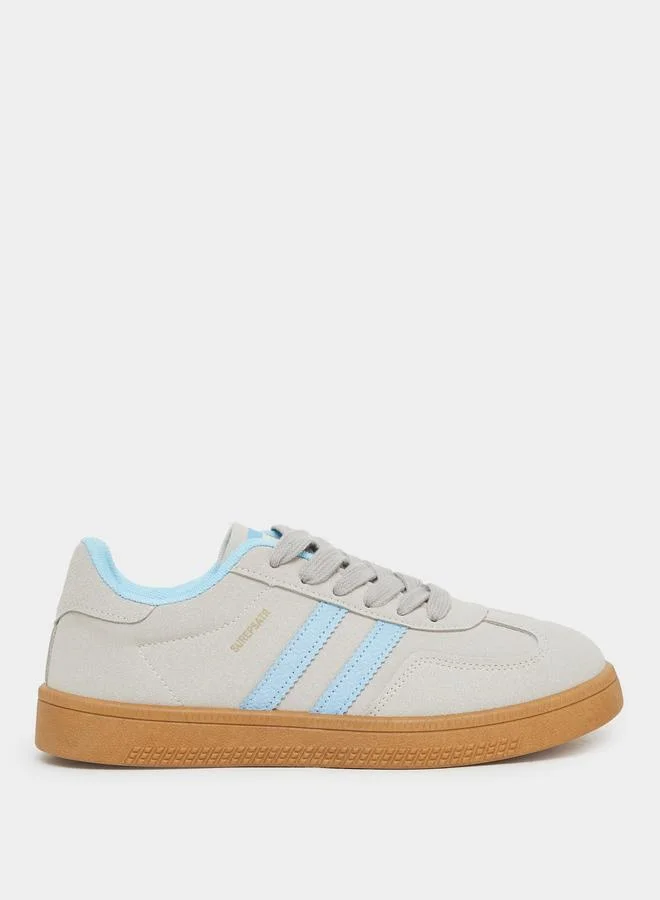 Styli Styli Striped Lace Up Flatform Sneakers