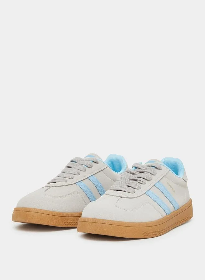 Styli Styli Striped Lace Up Flatform Sneakers