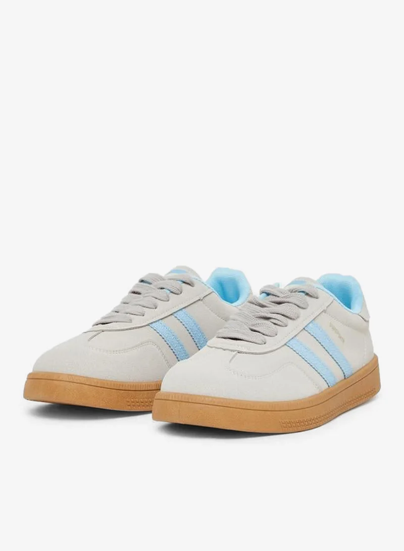 Styli Active Striped Lace Up Flatform Sneakers