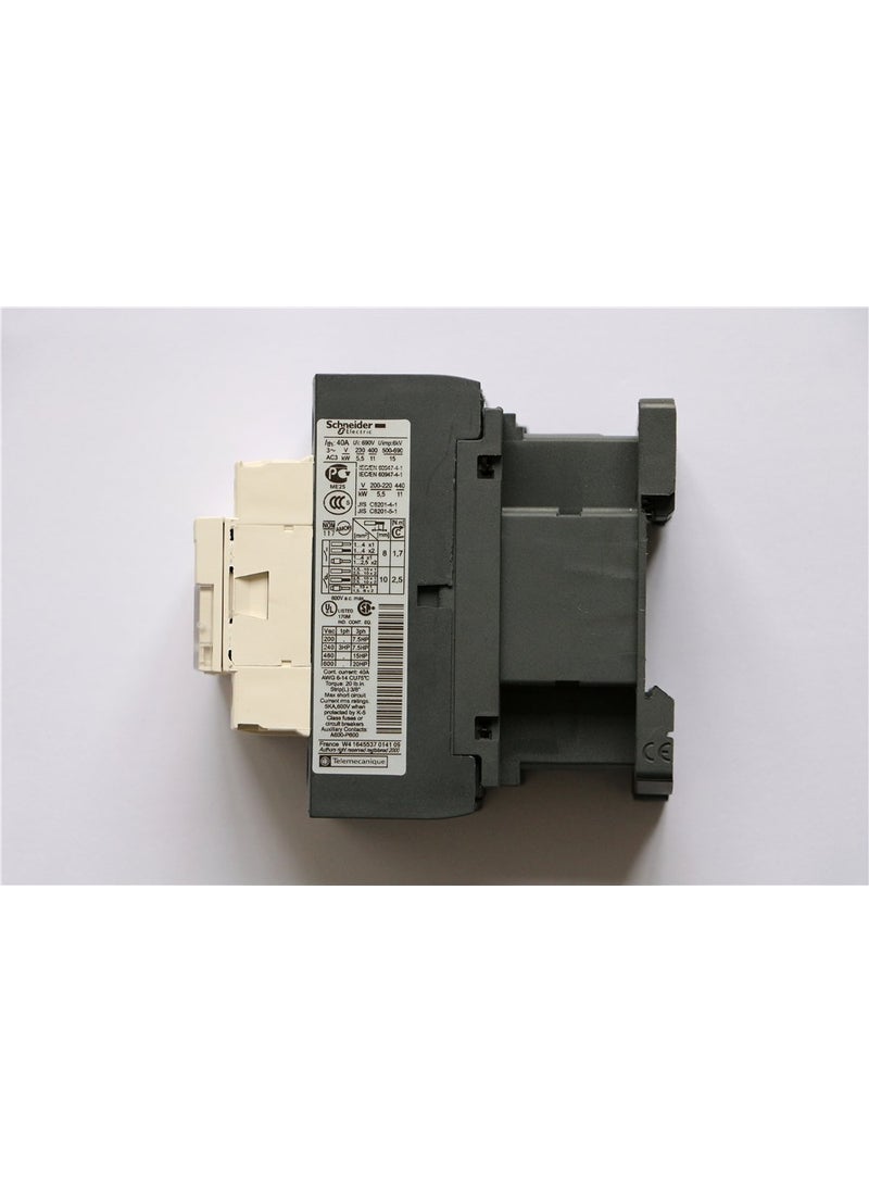 Schneider SCHNEIDER ELECTRIC LC1D25F7 CONTACTOR 3PSTNO 110VAC 40A DIN RAIL  - Image 3