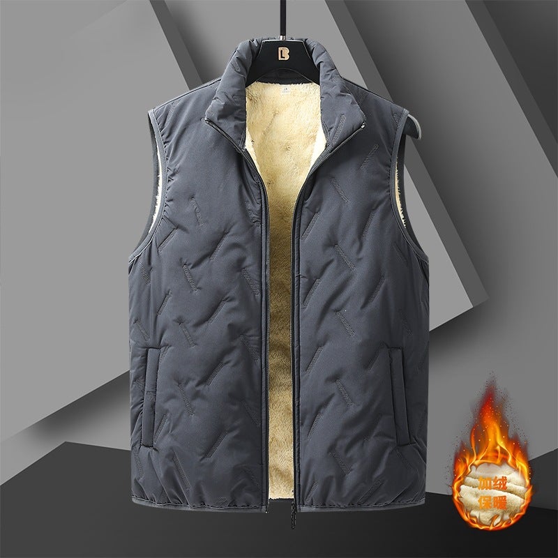 Vest Gray Spring Autumn Winter Classic Executive Men's with Triple Protection and Lamb Wool Ultrasonic Technology