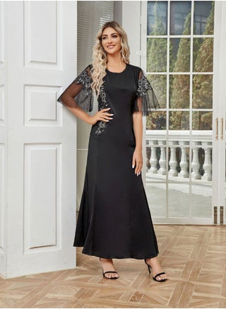 Dress Shineshe Elegant Decal Skirt, Mesh Sleeve - pzsku/Z1CECDAB68F8B6415E2E4Z/45/1746385515/769c6d1f-91c1-4649-a501-2643ed5e1e5f