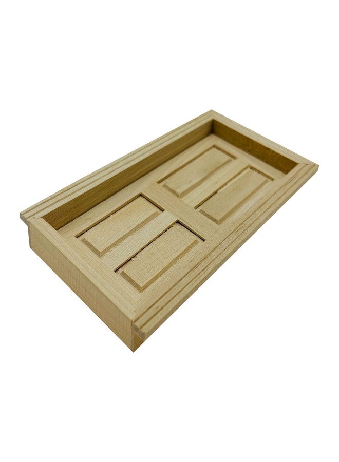Cayway 2 PCS Dollhouse Windows, 1 PCS Miniature Wooden Door,1:12 Scale Mini Window Frame for DIY Dollhouse or Model Town Accessory - Image 3