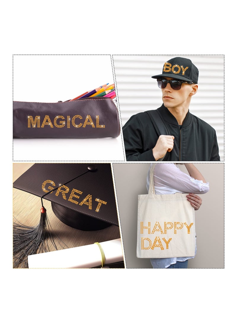 SYOSI 136PCS Rhinestone Letters Sticker, Large A-Z Glitter Bling Alphabet Letter Sticker Self Adhesive Sticker Art Craft Clothing Decor Initial Letter Sticker for DIY Clothes Bags Phone Backpack(Color AB) - Image 5