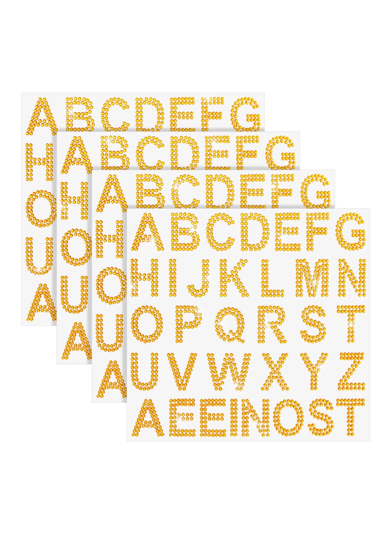 SYOSI 136PCS Rhinestone Letters Sticker, Large A-Z Glitter Bling Alphabet Letter Sticker Self Adhesive Sticker Art Craft Clothing Decor Initial Letter Sticker for DIY Clothes Bags Phone Backpack(Color AB) - Image 1