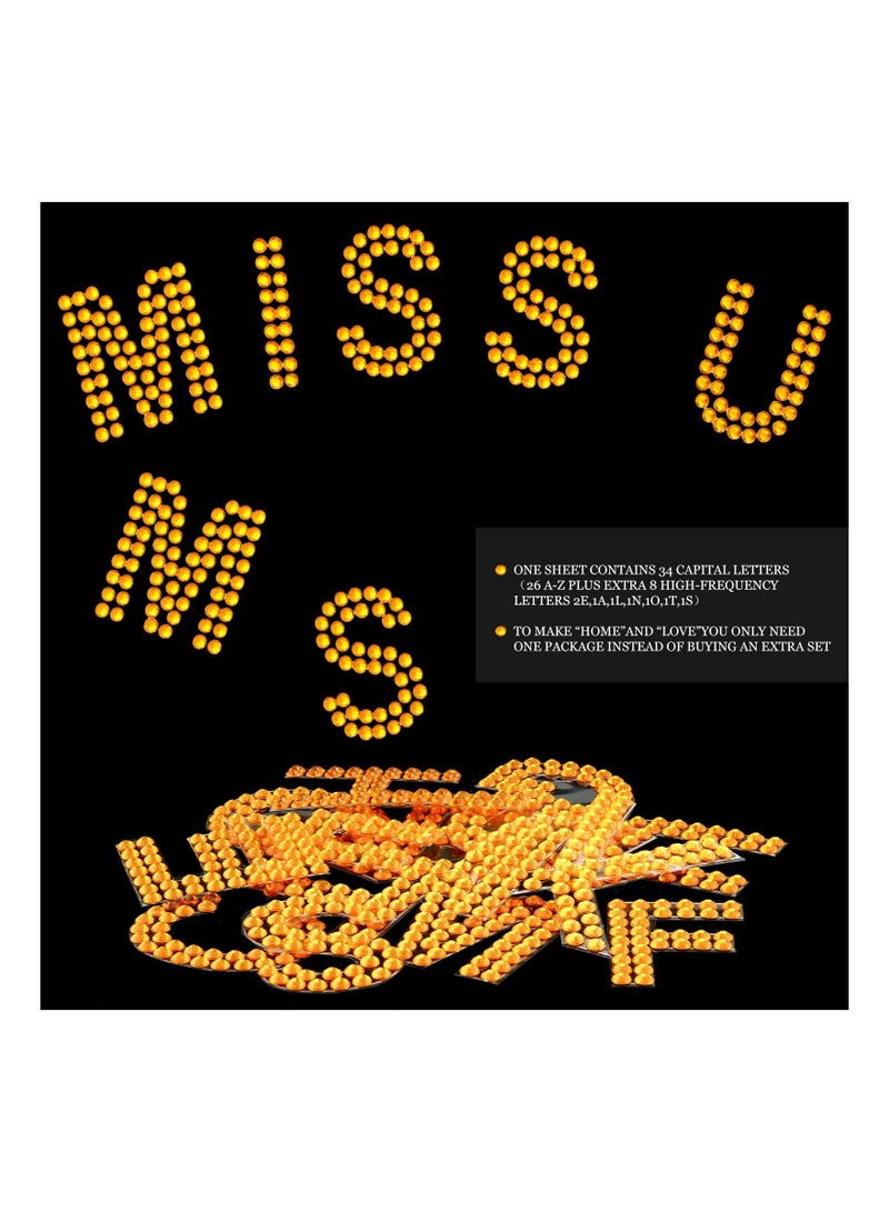 SYOSI 136PCS Rhinestone Letters Sticker, Large A-Z Glitter Bling Alphabet Letter Sticker Self Adhesive Sticker Art Craft Clothing Decor Initial Letter Sticker for DIY Clothes Bags Phone Backpack(Color AB) - Image 2