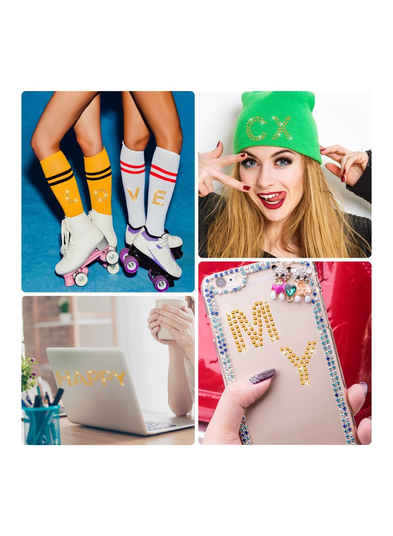 SYOSI 136PCS Rhinestone Letters Sticker, Large A-Z Glitter Bling Alphabet Letter Sticker Self Adhesive Sticker Art Craft Clothing Decor Initial Letter Sticker for DIY Clothes Bags Phone Backpack(Color AB) - Image 3