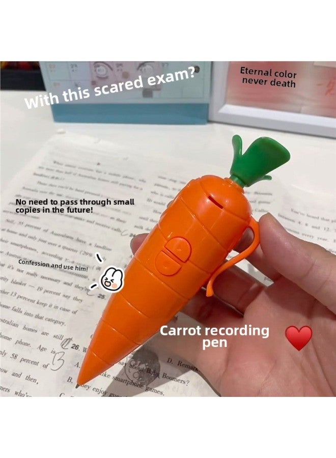 Stationery Cute Animal Carrot Recording Pen Shake Tone Same Ballpoint Pen Student Recorder Small Crazy Internet Celebrity-Color:Carrot Recording Pen Set Of Two For Writing And Recording-Capacity:Sta - Image 2