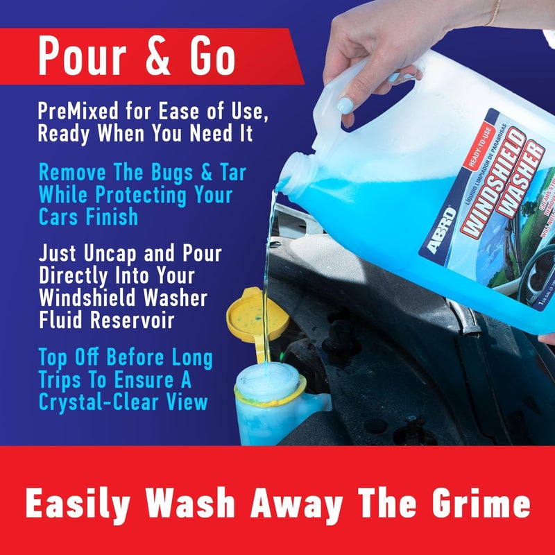ABRO Windshield Washer Fluid - 1 Gallon - Image 2