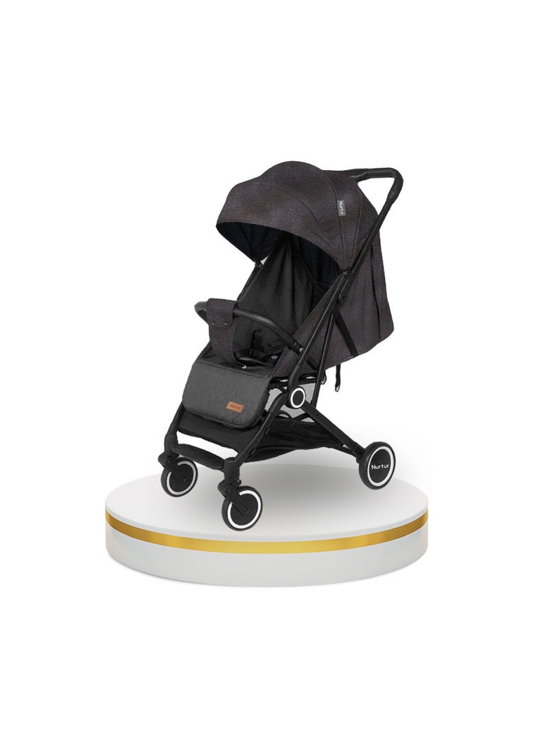 Nurtur Baby Stroller  Storage Basket One -hand fold design 5 Point Safety Harness EVA wheels Brown - Image 1