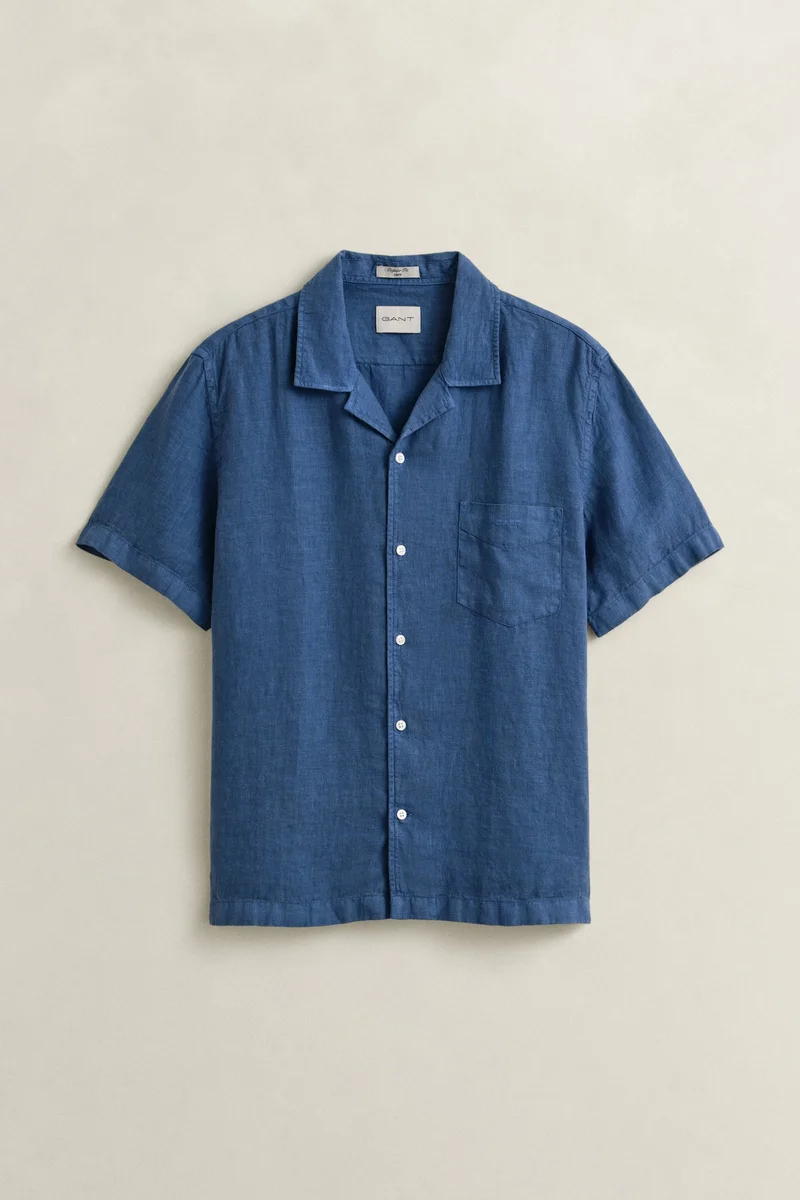 GANT  Regular Gmnt Dyed Linen Short SleeveCamp Shirt for Men | Best Price UAE