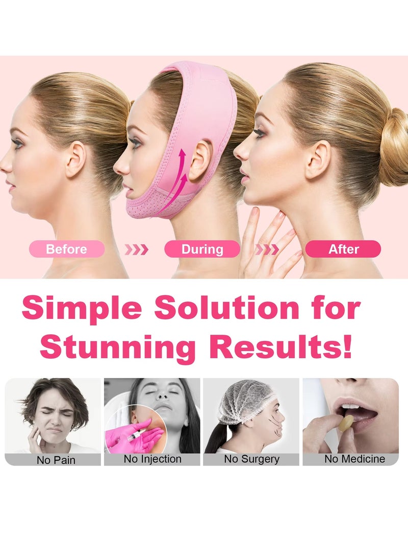Elaimei - V Line Facial Bandage V Shaped Face Chin Up Belt Reduce Sagging and Fights Aging Signs Lift Jawline Face Slimming Patch Double Chin Reducer Strap V Line Face Lifting Mask - Image 1