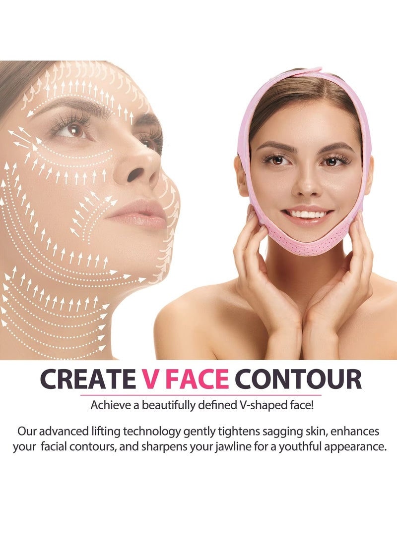 Elaimei - V Line Facial Bandage V Shaped Face Chin Up Belt Reduce Sagging and Fights Aging Signs Lift Jawline Face Slimming Patch Double Chin Reducer Strap V Line Face Lifting Mask - Image 1