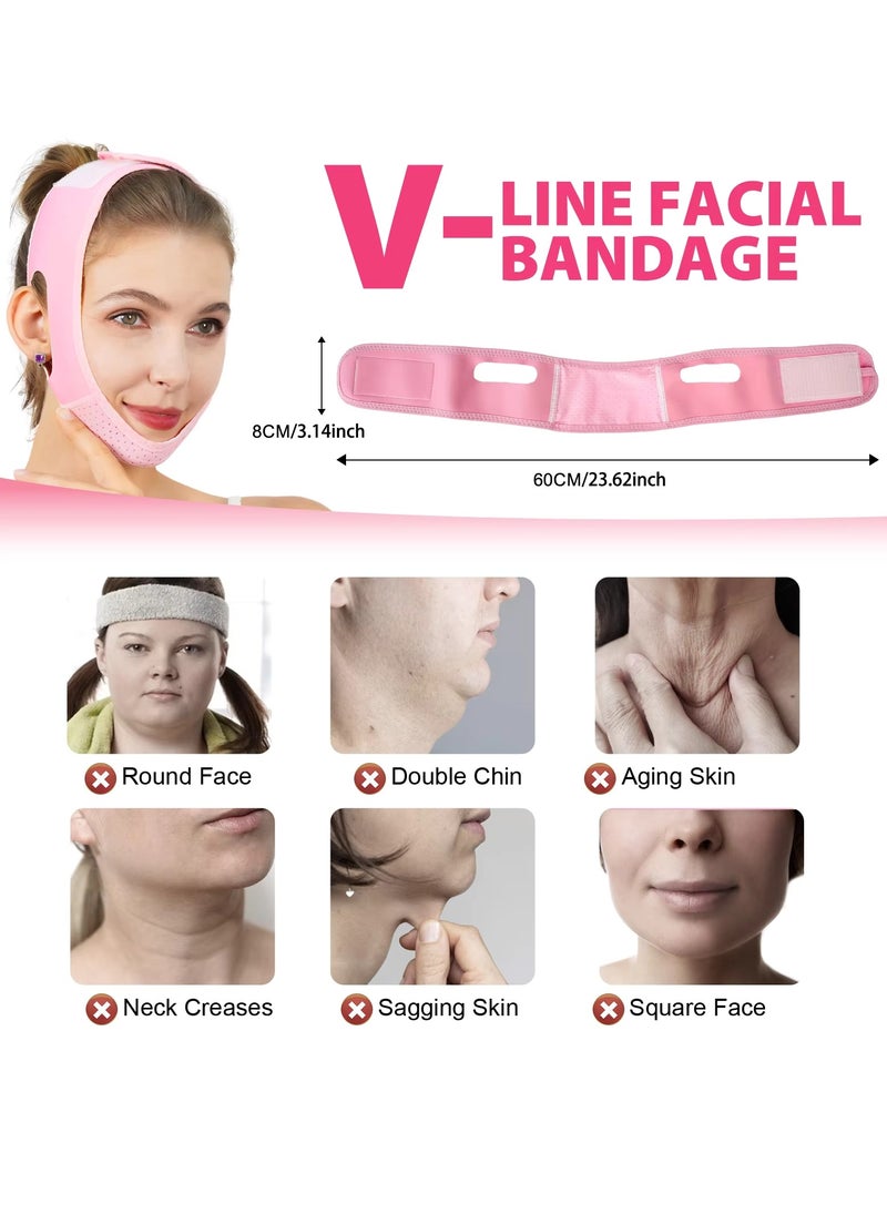 Elaimei - V Line Facial Bandage V Shaped Face Chin Up Belt Reduce Sagging and Fights Aging Signs Lift Jawline Face Slimming Patch Double Chin Reducer Strap V Line Face Lifting Mask - Image 1