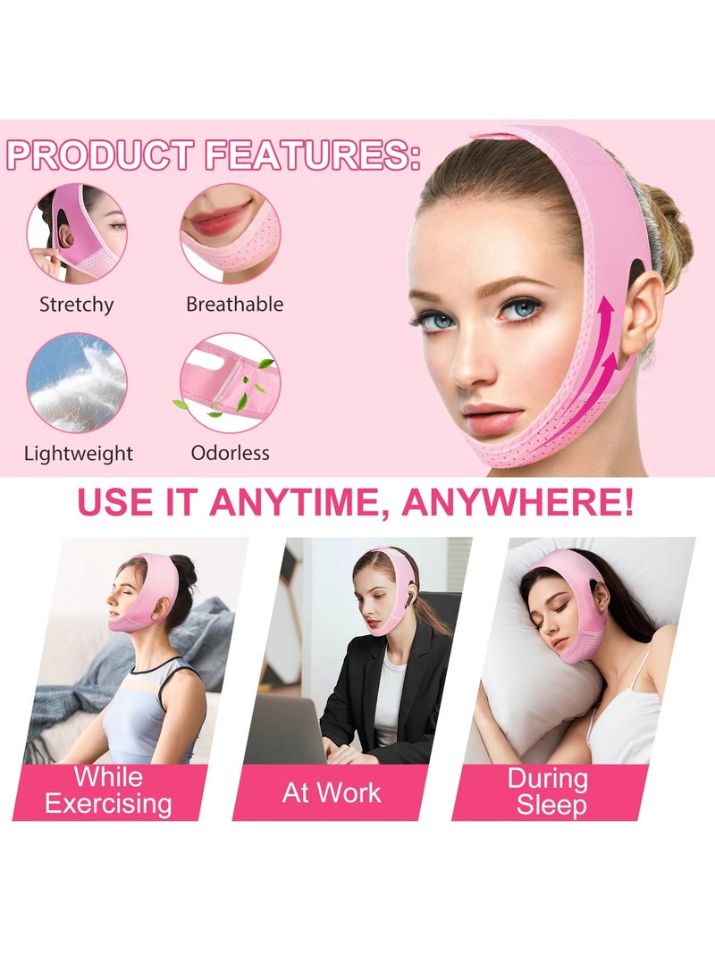 Elaimei - V Line Facial Bandage V Shaped Face Chin Up Belt Reduce Sagging and Fights Aging Signs Lift Jawline Face Slimming Patch Double Chin Reducer Strap V Line Face Lifting Mask - Image 1