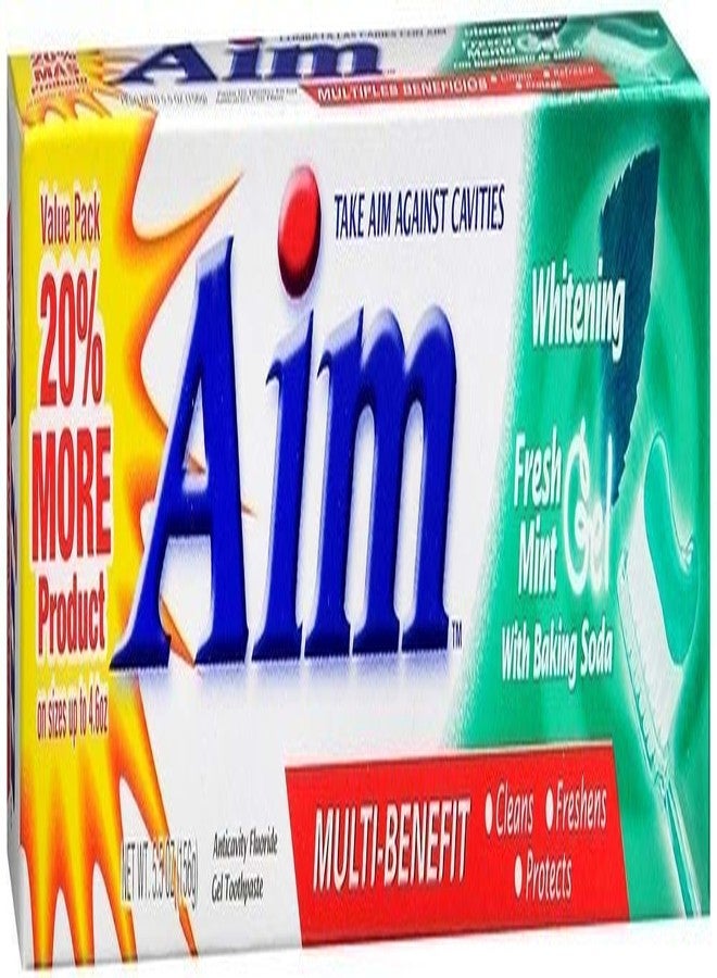 أ AIM، جل أبيض، نعناع أبيض، 5.5 أونصة