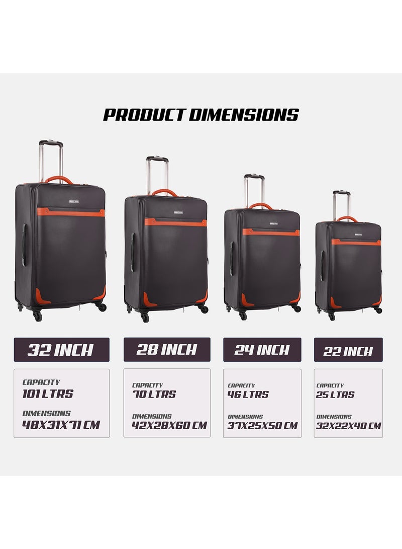 PARAJOHN طقم حقائب سفر جلدية برايم لوكس 4 قطع - حقائب دوارة 4 عجلات متينة مع مقبض حمل - حقائب سفر خفيفة الوزن باللون البني - أنيقة وموثوقة - Image 5