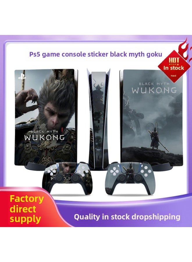 general PS5 Game Machine Sticker Black Myth Wukong Color Film Protective Film Optical Drive Digital Handle Color Sticker-Color:Digital Version Digital - Image 1