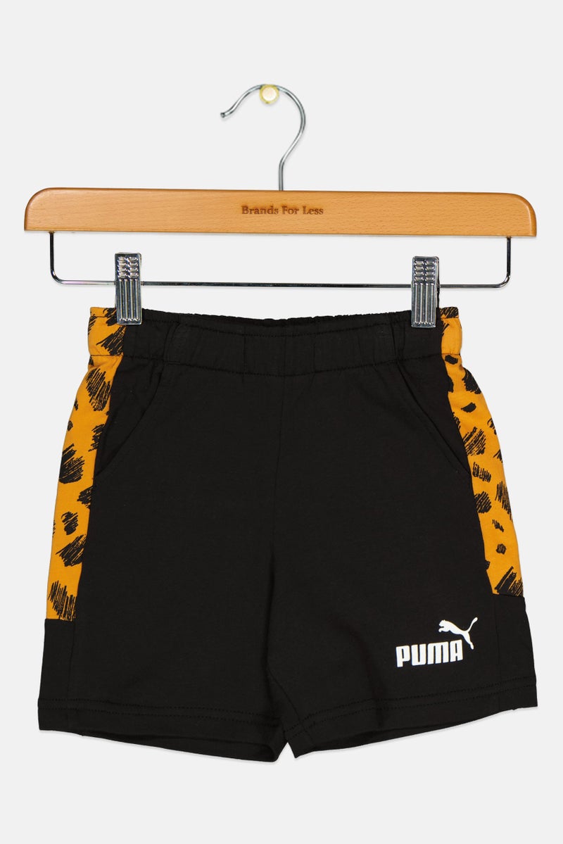 PUMA Toddlers Boy Brand Logo Outdoor Shorts, Black - Image 1