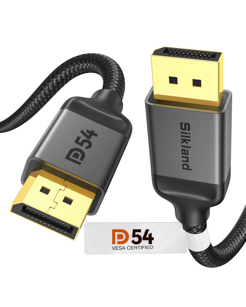 Silkland DisplayPort Cable 2.1 [VESA Certified], DP 2.1 Cable [16K@30Hz, 8K@120Hz, 4K@240Hz 165Hz 144Hz] 40Gbps HDR, HDCP DSC 1.2a, Compatible FreeSync G-Sync Gaming Monitor 4090 7900xtx, 6.6FT - Image 1