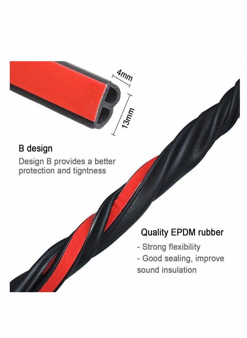 Suntown 32.8 Ft/16 M B Shape Car Door Edge Trim Seal Strip Automotive Rubber Seal Strip Self Adhesive Weatherstrip for Car Window Door Protector Soundproofing - Image 2