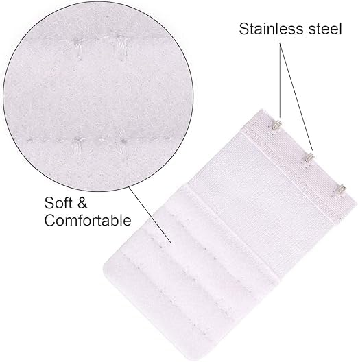 SEFLICA® 3 Pieces Bra Extenders for Women – 3 Hook Bra Extenders For Women, Comfortable Stretchy Bra Extension Straps | Adjustable Bra Back Band Extender for Tight Bras | Black, White & Nude - Image 4