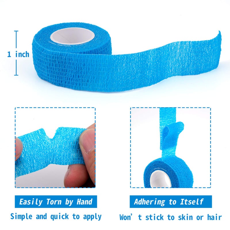 Mooerca 24 Pack Self Adherent Cohesive Wrap Bandages 1 Inches X 5 Yards, First Aid Tape, Elastic Self Adhesive Tape, Athletic, Sports wrap Tape, Bandage Wrap for Sports, Wrist, Ankle (Rainbow Color) - Image 2