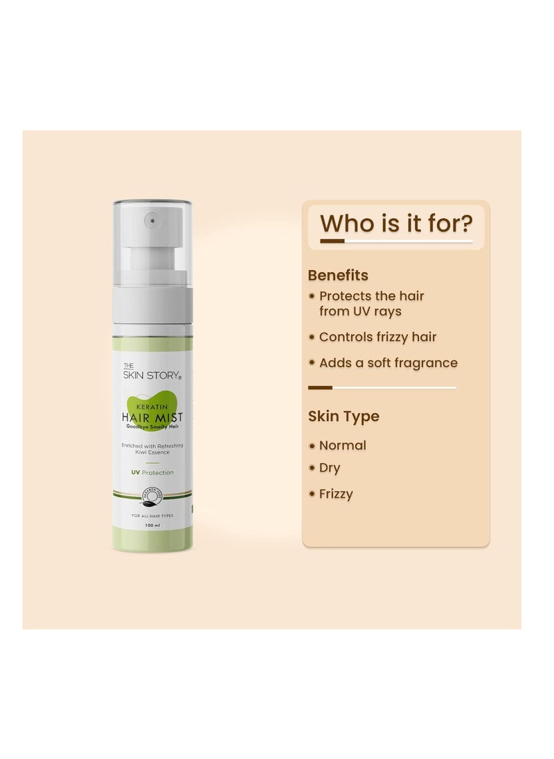 Skin Story Clean Beauty The Skin Story Hair Mist Spray Hair Perfume for UV Protection Frizz Controls Fragrance and Hydration with Keratin Kiwi and Olive Oil  - Image 2
