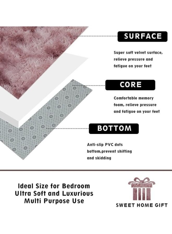 Plush Rug 120*160CM Large Area Living Room Bedroom Decorative Rugs Tie Dye Craft Anti-Skid Thick Floor Carpet Mat  - Image 2