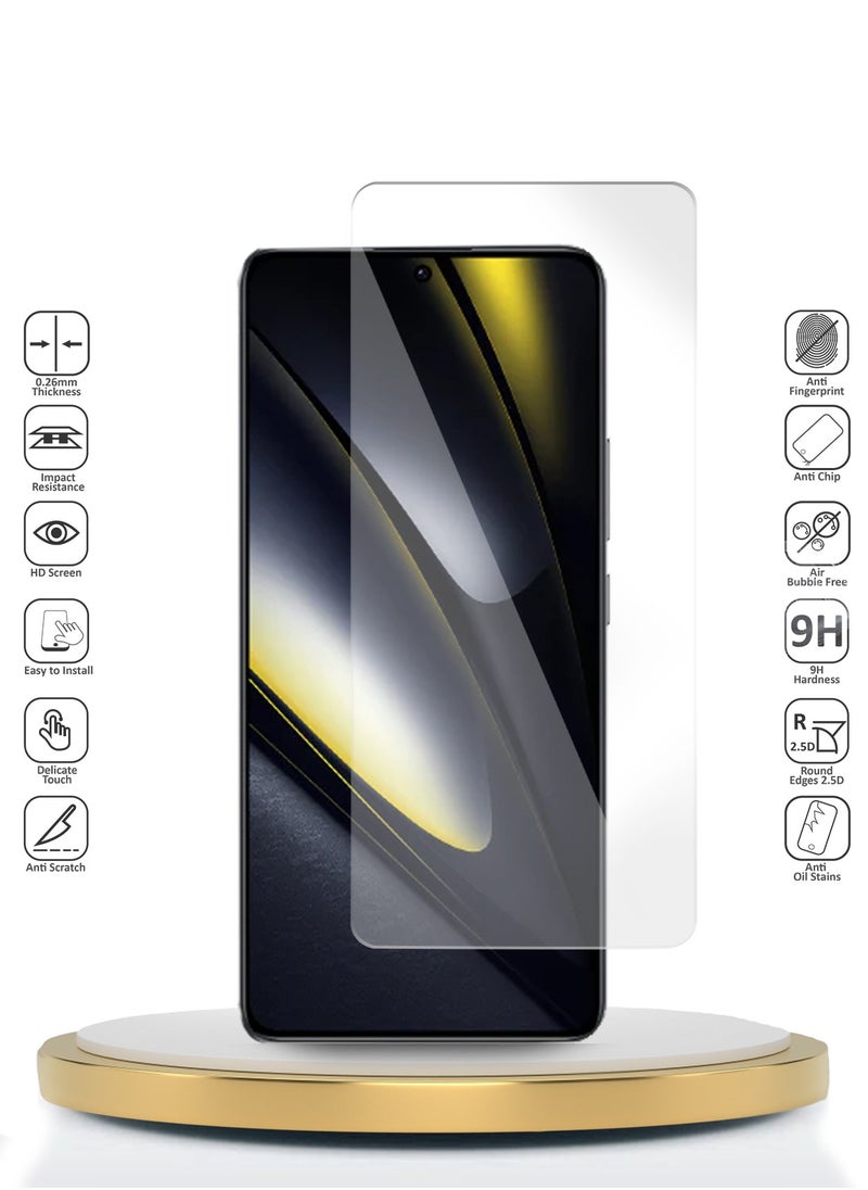 Xiaomi Poco F6 5G 2024 / Poco F6 Pro 5G 2024 WTech Premium Series Curved Edges 9H 2.5D Tempered Glass Screen Protector (MSG9CN) - Clear