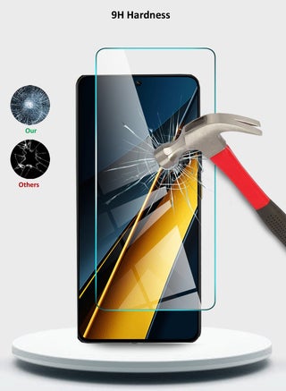 شاومي بوكو F6 5G 2024 / Poco F6 Pro 5G 2024 WTech Premium Series Curved Edged Edged 9H 2.5D واقي شاشة من الزجاج المقسى (MSG9CN) - شفاف - view 4