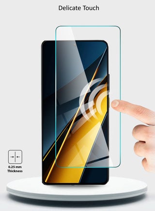شاومي بوكو F6 5G 2024 / Poco F6 Pro 5G 2024 WTech Premium Series Curved Edged Edged 9H 2.5D واقي شاشة من الزجاج المقسى (MSG9CN) - شفاف - view 5