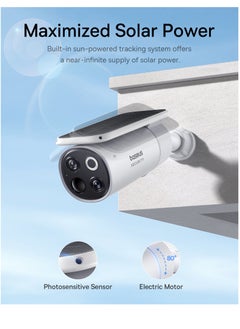 Baseus S1 Pro Outdoor Wireless Security Camera with Solar Panel & Auto Tilt, 3K Ultra HD, 145° Wide View, IP67 Waterproof, Color Night Vision, 16GB Storage, Supports Up to 16TB, Motion Detection, 2-Way Audio, 2-Camera Kit for Home & Outdoor Surveillance  - Image 2